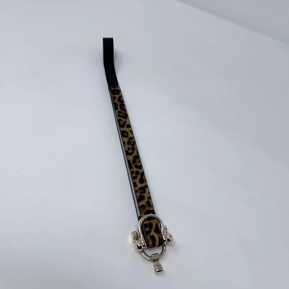White House Black Market Leopard Calf Hair Horseshoe Buckle Elastic Belt XS/S